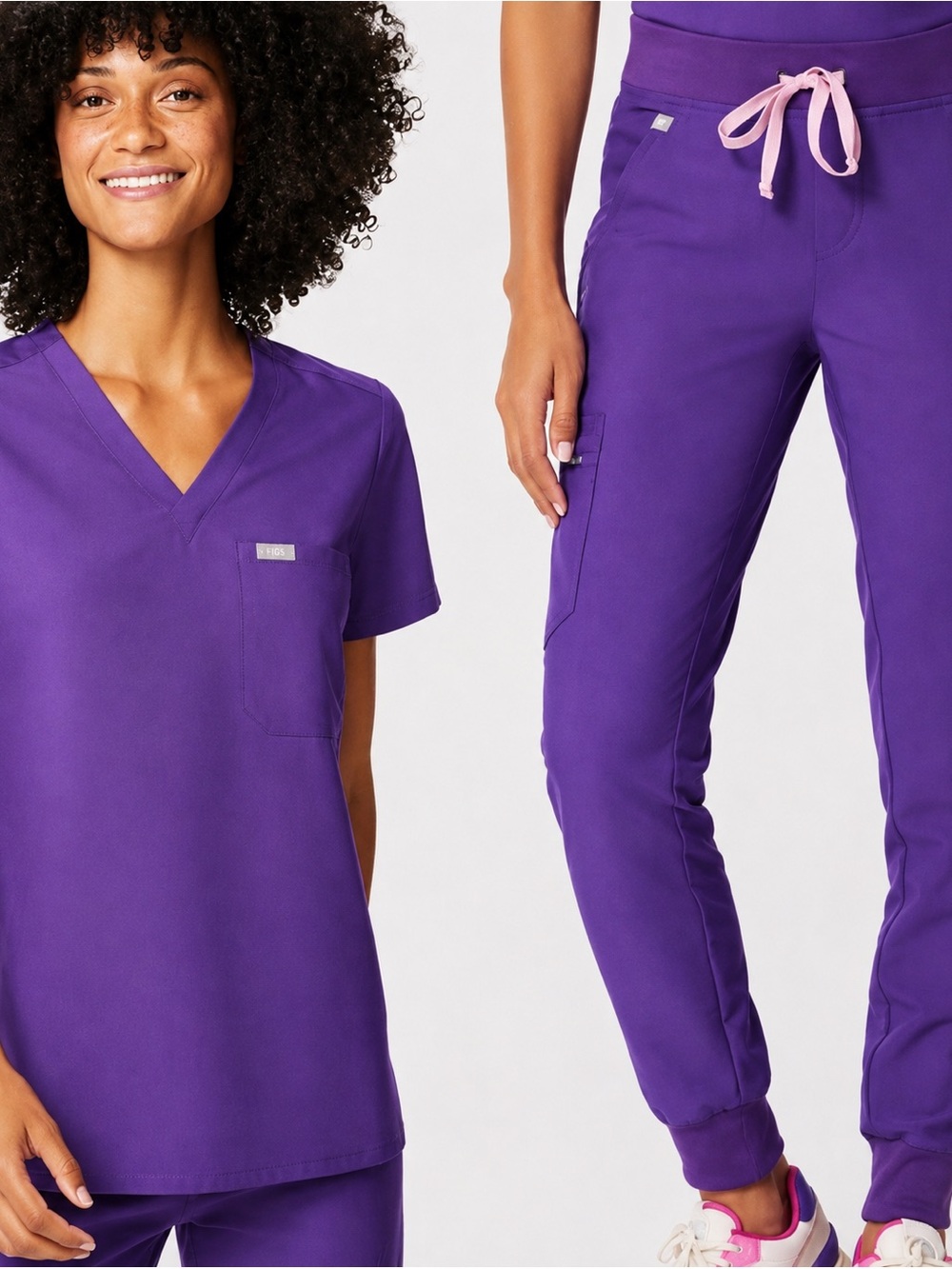 Figs SET! High Waisted Zamora and Catarina One Pocket Scrub Top * NWT *